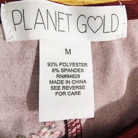 Planet Gold Bodycon Zinfandel Floral Long Sleeve Dress Medium#3 - Picture 3 of 5